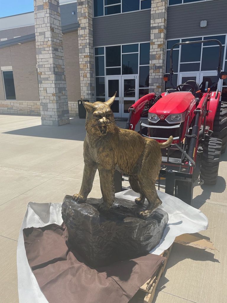 KISD would like to send out appreciation to the KHS Class of 1966 for their donation of a Bronze Bobcat to Kerens ISD.  The Bobcat will eventually be mounted on a marble stand and placed in front of the Secondary School. It will serve as a beacon for those arriving on campus, a gathering place and as a great photo opportunity with the Secondary columns in the background.